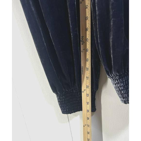 Anthropologie Gloria Velvet Slouchy Harem Jogger Pants Gray Blue Boho Size XS - Picture 5 of 11